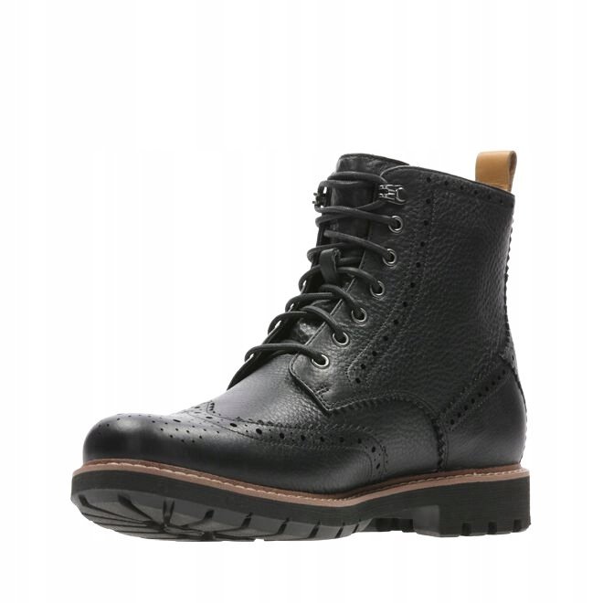 CLARKS TRZEWIKI MĘSKIE SKÓRZANE CZARNE WIĄZANE 42 26AA