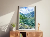 Obrazy i zdjęcia na płótnie - Tatry, Morskie Oko - akwarela A3 - miniaturka - grafika 1