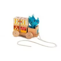 Lilliputiens Lilliputiens       -      drewniany Foodtruck Mariusa puzzle pojazd do ciągnięcia - Zabawki interaktywne dla dzieci - miniaturka - grafika 1