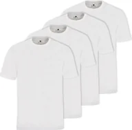 Koszulki męskie - koszulka męska hajo, 4-pak - Basic, krótki rękaw, okrągły dekolt, bawełna, gładka biała 6XL - miniaturka - grafika 1