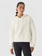Bluzy sportowe damskie - Damska bluza dresowa nierozpinana z kapturem 4F x Anna Lewandowska 4FALSAW24TSWSF1721 - biała - 4F x AL - miniaturka - grafika 1
