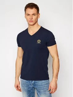 Koszulki i topy damskie - Versace T-Shirt Scollo AUU01004 Granatowy Regular Fit - grafika 1