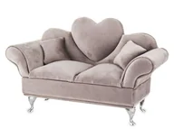 Pudełka i szkatułki - Szkatułka Na Biżuterię kuferek szary aksamit sofa - miniaturka - grafika 1