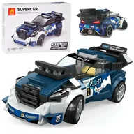 Klocki - Klocki techniczne Sportowe auto GRANATOWE 164-elementy + naklejki ZA5745 EDUKAMP - miniaturka - grafika 1