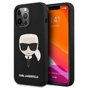 Karl Lagerfeld Silicone Ikonik Karl`s Head - Etui iPhone 13 Pro (czarny) KLHCP13LSLKHBK - Etui i futerały do telefonów - miniaturka - grafika 1