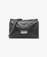 Torebki damskie - DKNY Women's Kaya Flap Shoulder Bag, Black/Gunmetal, Czarny/Gunmetal - miniaturka - grafika 1
