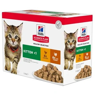 Hills Feline Kitten Multipack Poultry saszetka 12x85g - Mokra karma dla kotów - miniaturka - grafika 1