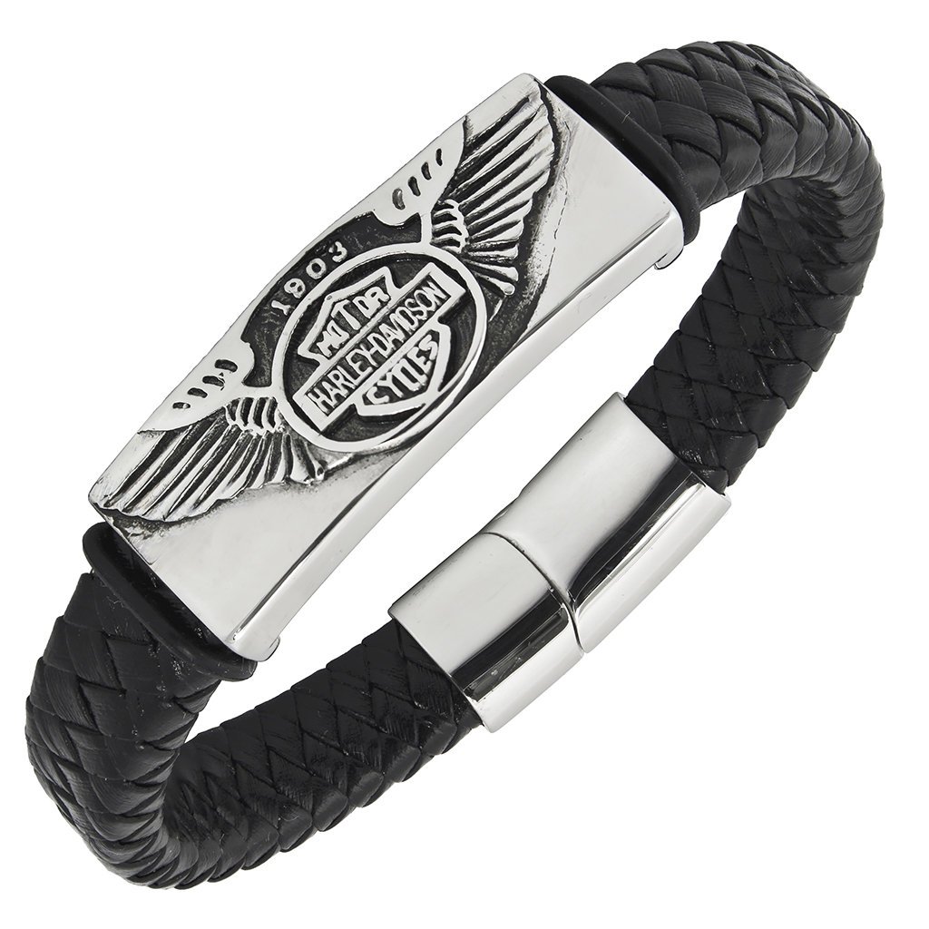 Skórzana męska bransoletka Harley Davidson