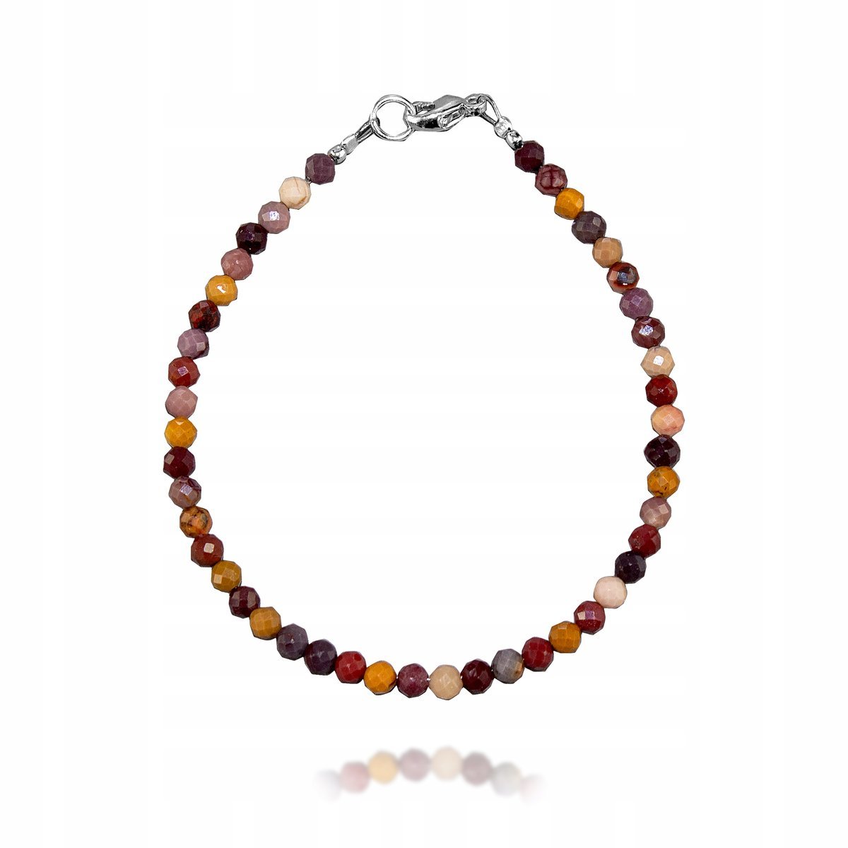 Bransoletka Naturalny MOOKAIT JASPIS Fasetowany 3,3mm Srebrne Zapięcie17 cm