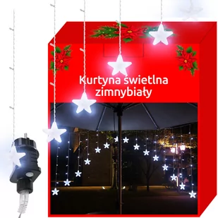 Wiszące Gwiazdy Kurtyna Lampki Choinkowe 136 LED k ISO TRADE - Oświetlenie świąteczne - miniaturka - grafika 1