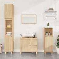 Meble łazienkowe - vidaXL Zestaw 3 szafek łazienkowych, dąb sonoma - miniaturka - grafika 1