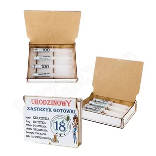 Pudełko zastrzyk gotówki - 18 Urodziny - Zestawy upominkowe - miniaturka - grafika 1