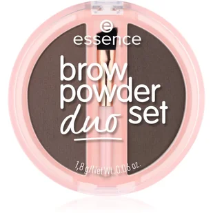 Essence Brow Powder Duo Set zestaw pudrowych cieni do stylizacji brwi z pędzelkiem 03 Dark 1,8g - Zestawy kosmetyków damskich - miniaturka - grafika 1