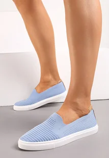 Niebieskie Tenisówki z Elastyczną Wsuwaną Cholewką Zairena - Trampki damskie - miniaturka - grafika 1