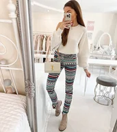 Spodnie damskie - Wielokolorowe wzorzyste spodnie Massé - marka niezdefiniowana - miniaturka - grafika 1