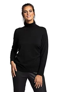 Ulla Popken Duże rozmiary damski sweter z golfem, czarny, 58-60 - Swetry damskie - miniaturka - grafika 1