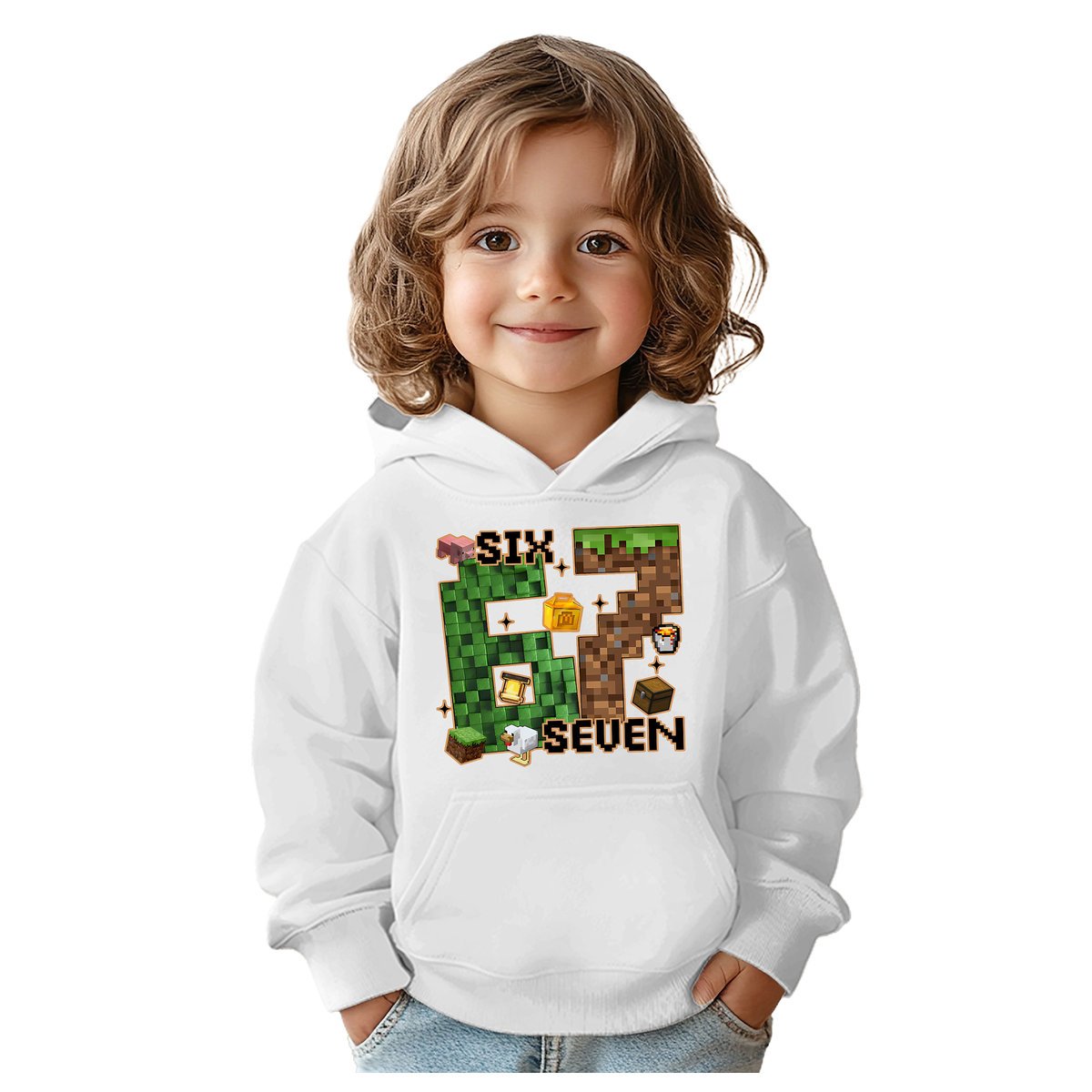 BLUZA DZIECIĘCA Z KAPTUREM 67 SIX SEVEN VIRAL 110-116 DLA DZIECKA PREZENT