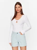 Bluzki damskie - Noisy May Bluzka Maya 27026248 Biały Slim Fit - miniaturka - grafika 1