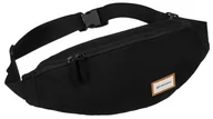 Nerki - Saszetka damska z tkaniny Rovicky nerka na biodra na suwak, czarny - miniaturka - grafika 1