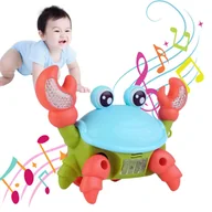 Zabawki sensoryczne - ﻿PEŁZAJĄCY KRAB INTERAKTYWNY ZABAWKA dla dzieci DŹWIĘK MUZYKA Do Raczkowania - miniaturka - grafika 1