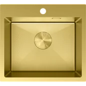 Zlewozmywaki - Mexen Solix zlewozmywak stalowy 1-komorowy 500 x 450 mm, złoty HC - 6402501000-55HC - miniaturka - grafika 1