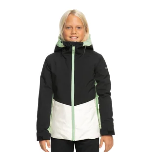 Kurtka snowboardowa dziecięca ROXY Silverwinter Girl true black 16/XXL - Kurtki narciarskie - miniaturka - grafika 1