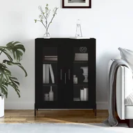 Komody - vidaXL Szafka, czarna, 69,5x34x90 cm, materiał drewnopochodny - miniaturka - grafika 1