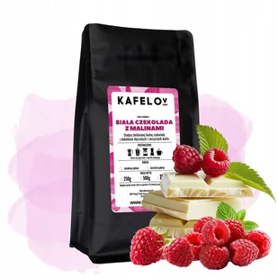 Kawa ziarnista smakowa 500 g Biała czekolada z Malinami arabika - Cappuccino i kawy smakowe - miniaturka - grafika 1