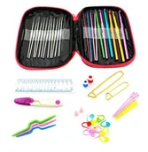 Zabawki kreatywne - NoName Szydełka aluminiowe 50 sztuk + Etui 4442-UNIW - miniaturka - grafika 1