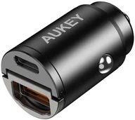 Ładowarki samochodowe - Aukey Ładowarka samochodowa Enduro Nano AC 30W, USB-A, USB-C, PD, QC, czarna - miniaturka - grafika 1