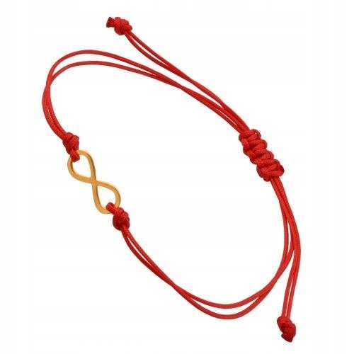 Bransoletka Damska Na sznurku Znak Nieskończoności 585 0.20 g Rodium