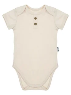 Dziecięce body polo z krótkim rękawem beżowe Nicol,r.68 - Body dla niemowląt - miniaturka - grafika 1