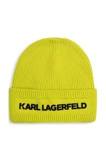 Czapki dla dzieci - Karl Lagerfeld czapka bawełniana dziecięca kolor zielony - grafika 1