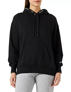 Champion Damska bluza z kapturem Legacy American Classics Powerblend Terry Tape Logo Oversize, czarna, XL - Bluzy damskie - miniaturka - grafika 1