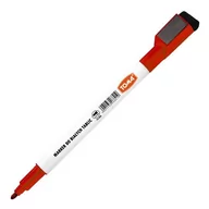 Markery do tablic - Marker suchościeralny i do flipchartu z magnesem i ścieraczem TOMA czerwony /TO-268/ - miniaturka - grafika 1