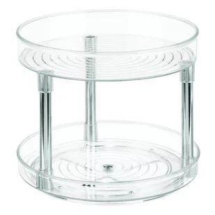 InterDesign Obrotowy talerz obrotowy talerz 56600eu Linus 2-Tier firmy  Spice organizer do kuchni  22, 9 cm, przezroczysty/chrom, plastik, Clear/Chrome, 23.2 x 0.254 x 19.8 cm 56600 - Pojemniki kuchenne - miniaturka - grafika 2
