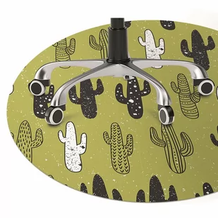 Podkładka pod krzesło obrotowe Kaktusy fi100 cm - Podnóżki, podpórki, podkładki - miniaturka - grafika 1