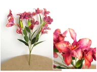 Sztuczne kwiaty - Bukiet LILIA 3D PRINT wys.57 cm, 3 łodygi (kwiat 10x6 cm, 3 pąki) - pomarańczowo-różowa - miniaturka - grafika 1