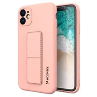 Etui i futerały do telefonów - Wozinsky Kickstand Case elastyczne silikonowe etui z podstawką iPhone 12 mini różowy - miniaturka - grafika 1
