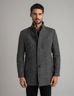 Płaszcze męskie - Męski płaszcz wełniany rivara szary - miniaturka - grafika 1