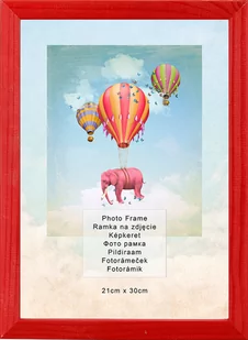 Ramka na zdjęcia 21x30 cm POSTERGALERIA, drewniana, czerwona - Ramki na zdjęcia - miniaturka - grafika 1