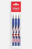 Pióra kulkowe - Długopis automatyczny Great Britain Medium niebieski 3 szt. + pióro kulkowe niebieskie - TOMA - miniaturka - grafika 1