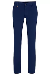 BOSS Męskie spodnie Schino-Slim D Slim-Fit z elastycznej satyny bawełnianej, ciemnoniebieskie 38/30, granatowy, 38W / 30L - Spodenki męskie - miniaturka - grafika 1