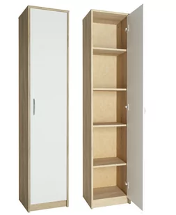 Regał Eryk 39 cm X 180 cm X 35 cm Dąb Sonoma-Biały - Regały - miniaturka - grafika 1