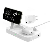 Ładowarki do telefonów - 4smarts Ład. indukcyjna Trident 2w1 + USB-C + ładowarka sieciowa 30W biała/white 540998 - miniaturka - grafika 1