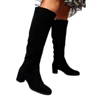 Kozaki damskie - Kozaki damskie na słupku ocieplane czarne Sergio Leone - miniaturka - grafika 1