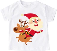 Koszulki dla dziewczynek - Koszulka z mikołajem dla dziecka - miniaturka - grafika 1