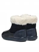 Kozaki damskie - Geox Dziecięce Kozaki Granatowe Ze Skórą Na Zimę 22 Jlb - miniaturka - grafika 1