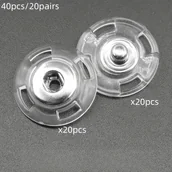 Inne - TEMU 40 sztuk (20 par) guzików nylonowych - Przezroczyste, niewidoczne zamki do szycia na ubrania, swetry, koszule, kurtki - Wytrzymałe, ukryte - miniaturka - grafika 1