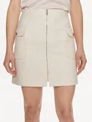 Spódnice - Morgan Spódnica mini 241-JZIP.F Beżowy Regular Fit - miniaturka - grafika 1